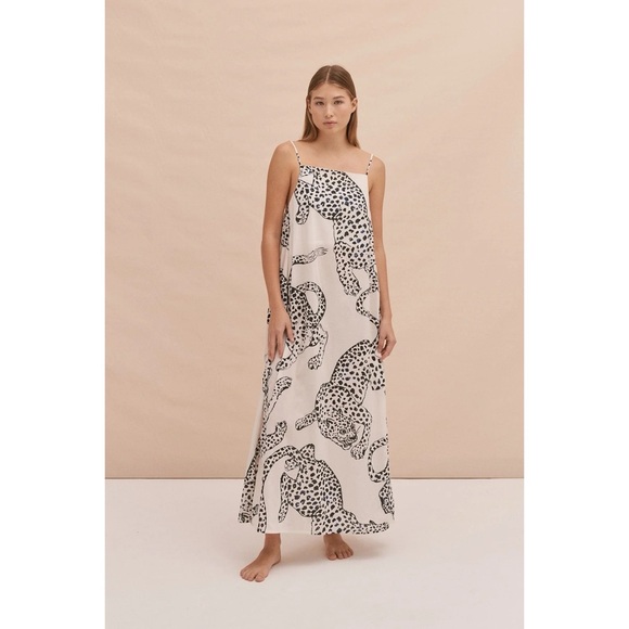 Desmond & Dempsey Dresses & Skirts - nwt DESMOND & DEMPSEY jaguar square INDIA printed nightie cotton dress L